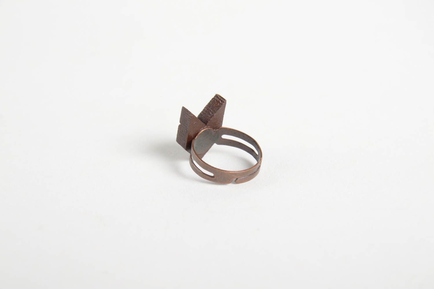 Женское кольцо стильное большое кольцо ручной работы кольцо из дерева авторское фото 4