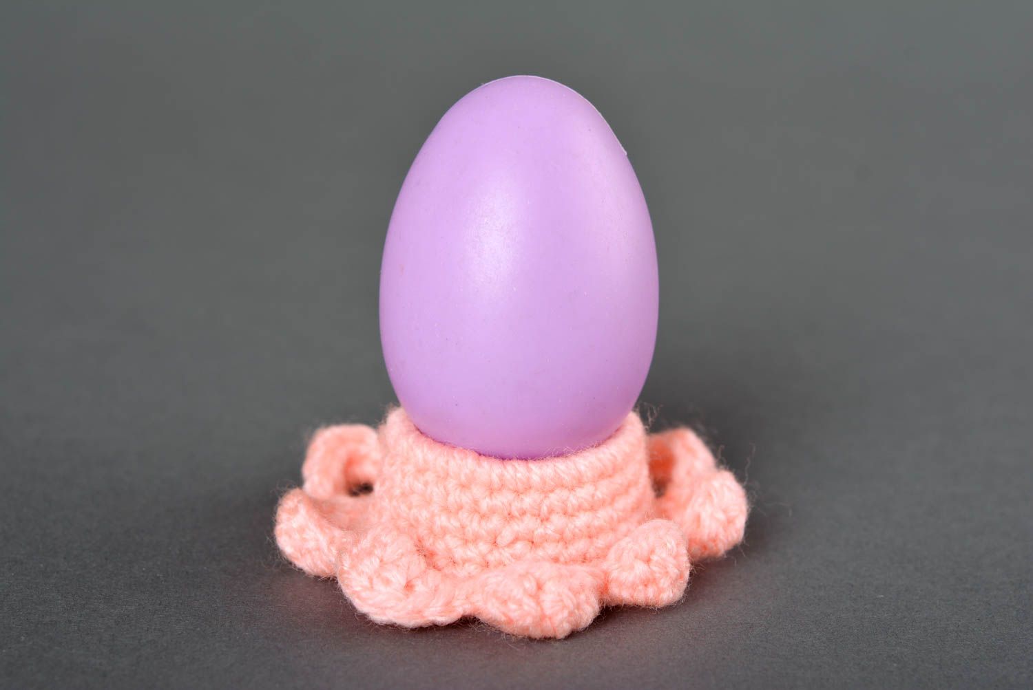 Handmade crocheted stand for egg interior decor ideas Easter souvenir photo 5