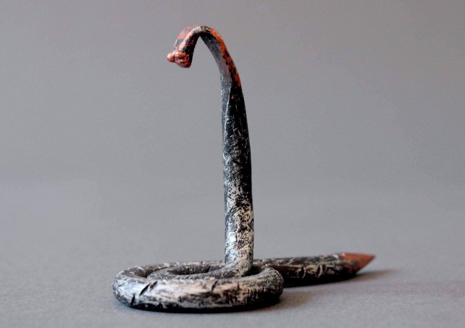 Decorative forged snake made of metal photo 2