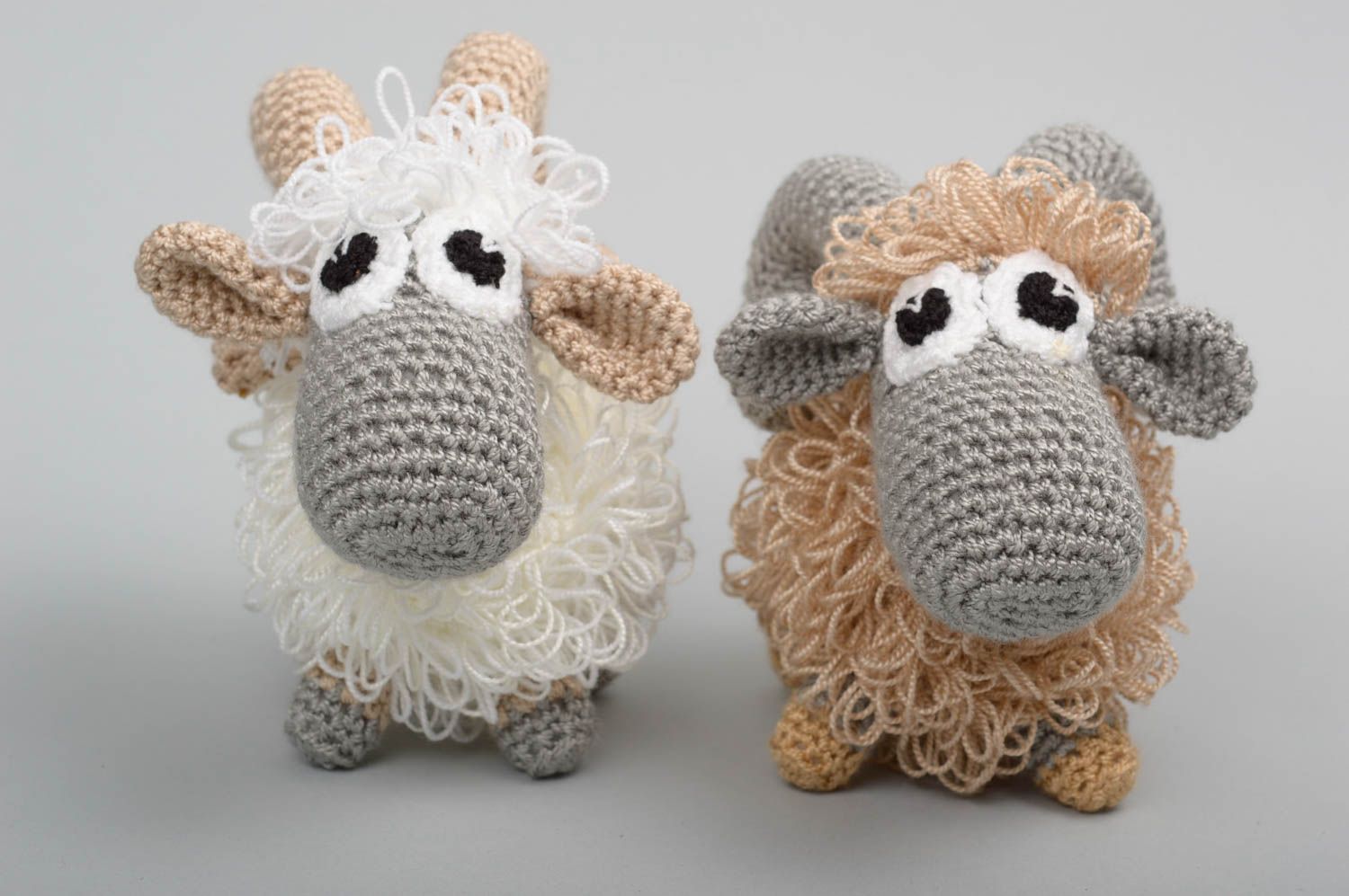Peluches moutons Jouets faits main au crochet 2 pièces Cadeau pour enfant photo 2