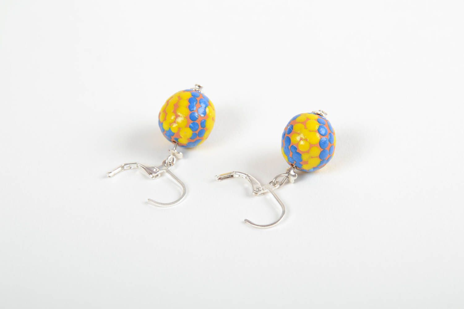 Handmade ceramic earrings clay ball earrings fashion accessories for girls photo 3