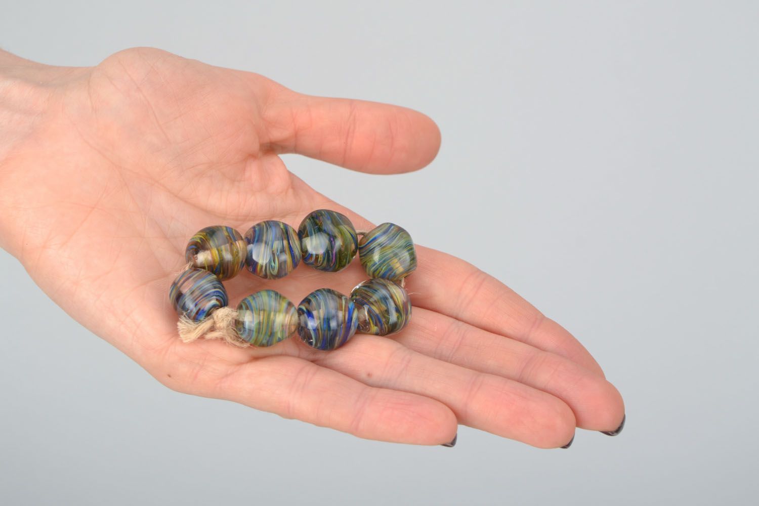 Set of lampwork glass beads photo 3