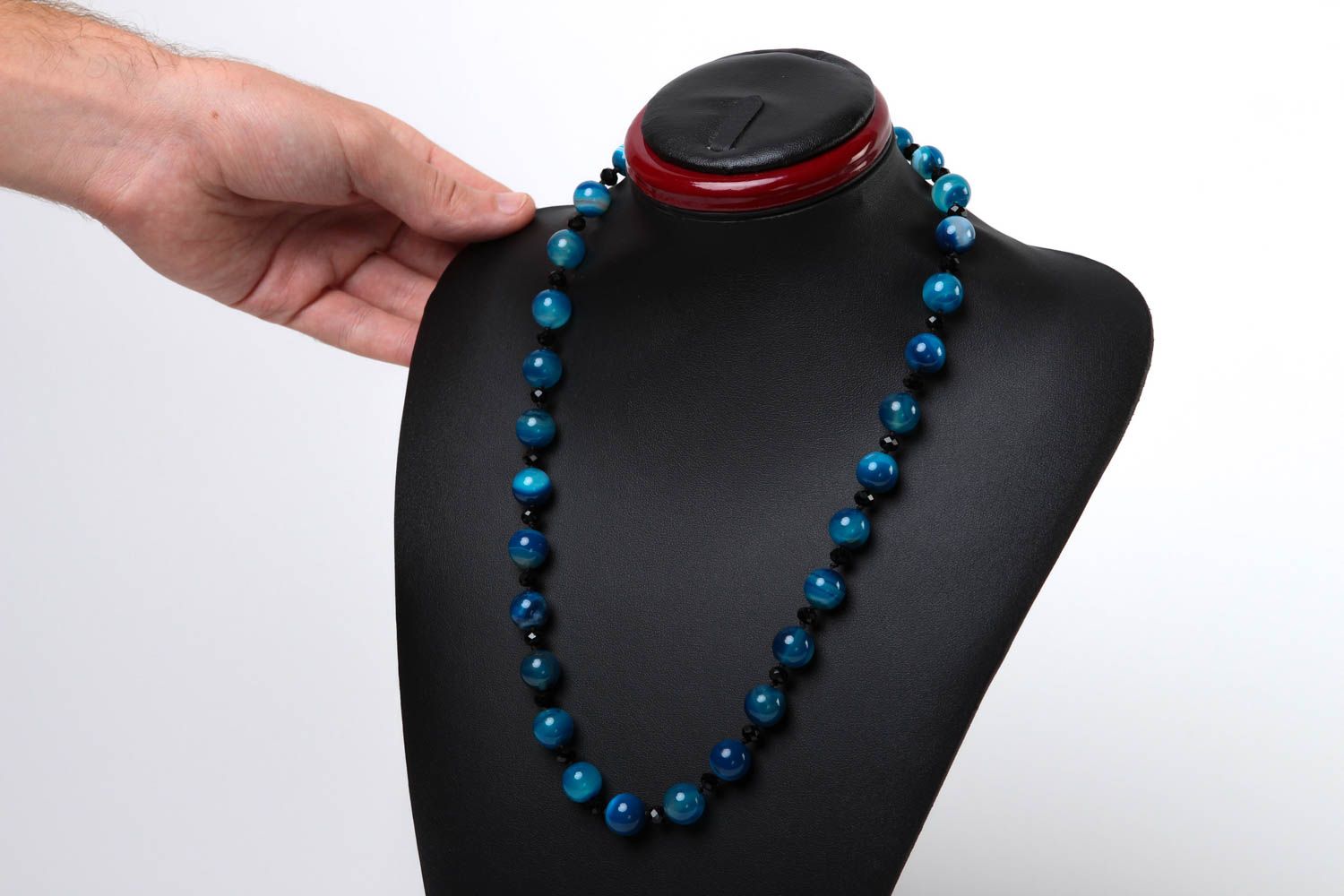 Handmade Perlen Schmuck Frauen Halskette Geschenk für Frauen mit Natursteinen foto 5