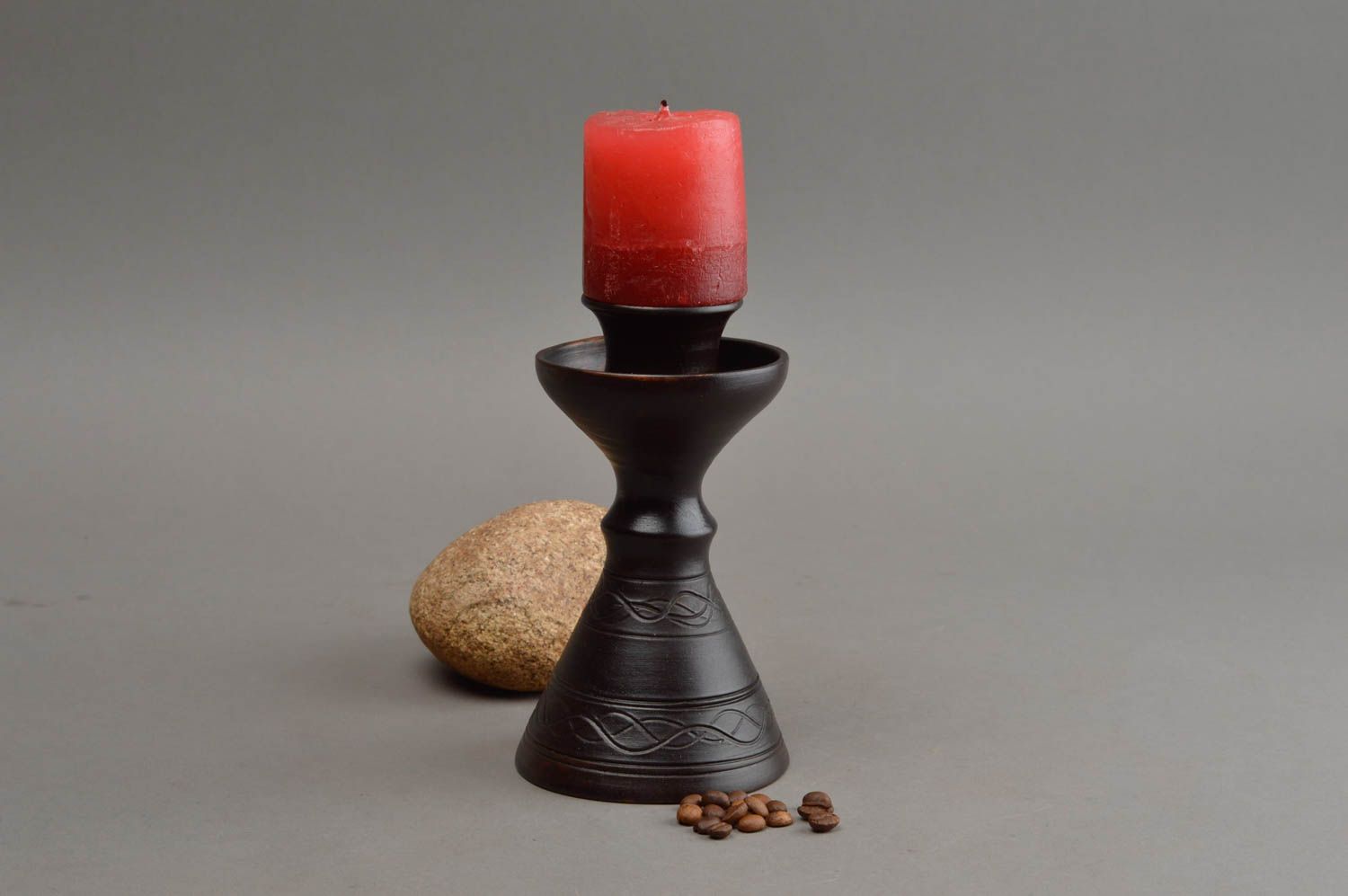 Handmade ceramic candle holder small candlestick interior decorating ideas photo 1