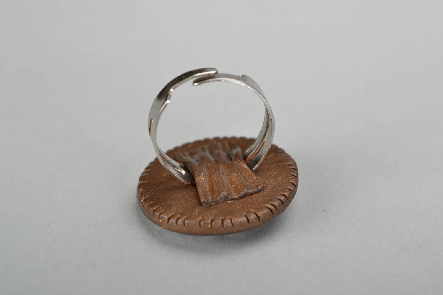 Круглое кольцо Клевер фото 4