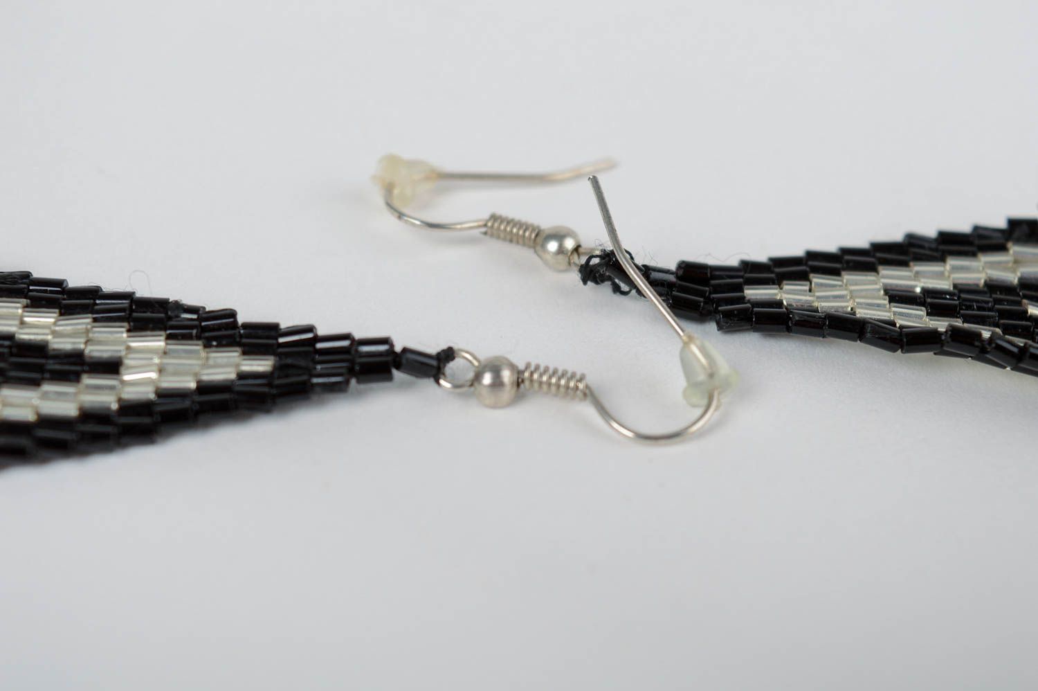 Unusual handmade beaded earrings beaded necklace seed beads designer jewelry set photo 4