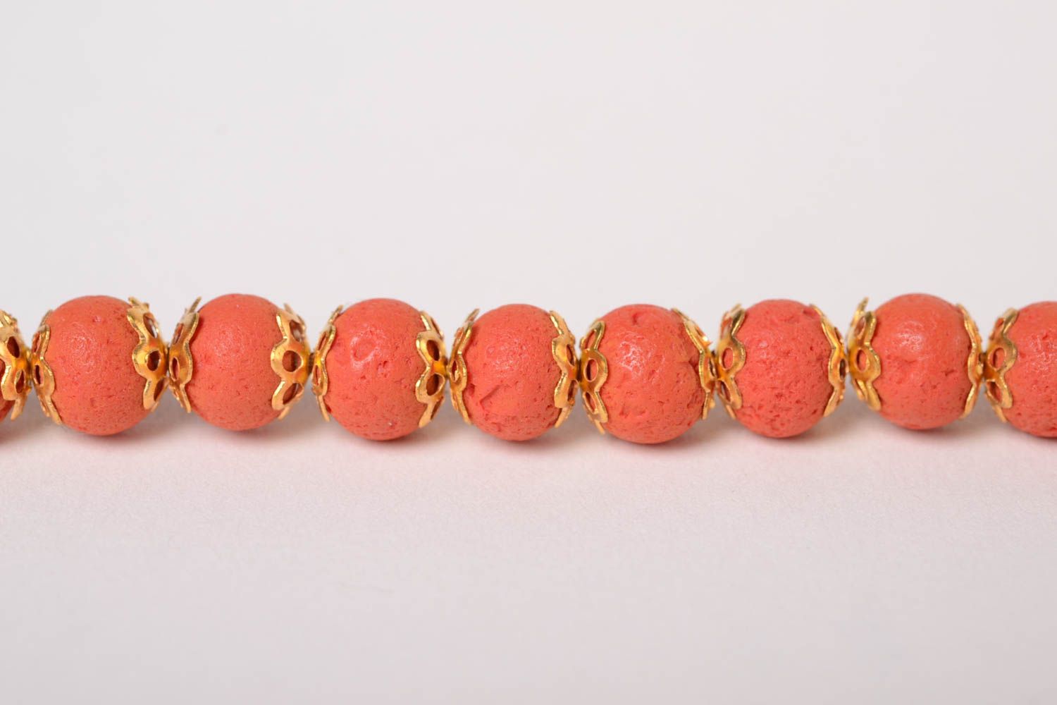 Pulsera artesanal de fimo naranja accesorio para mujer bisutería de moda foto 5