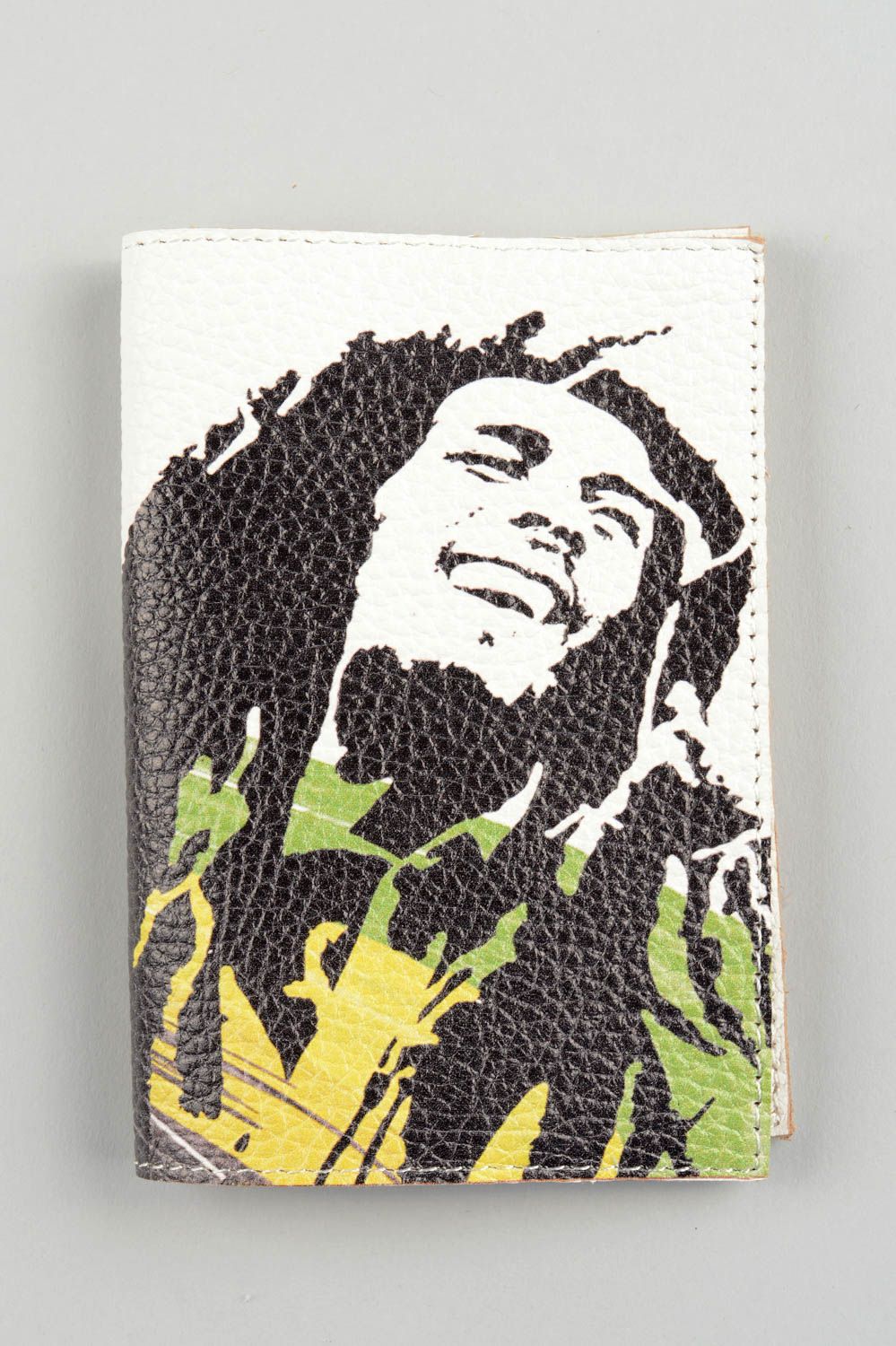 Funda de cuero artesanal regalo original estuche para pasaporte Bob Marley foto 5