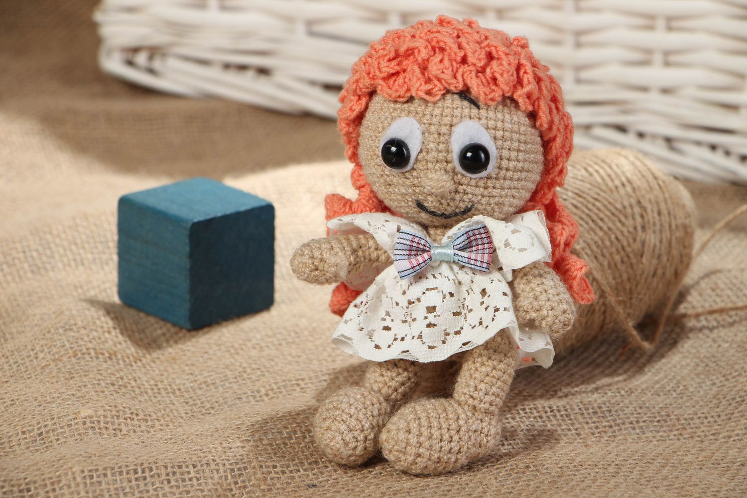 Handmade crochet toy Girl photo 5