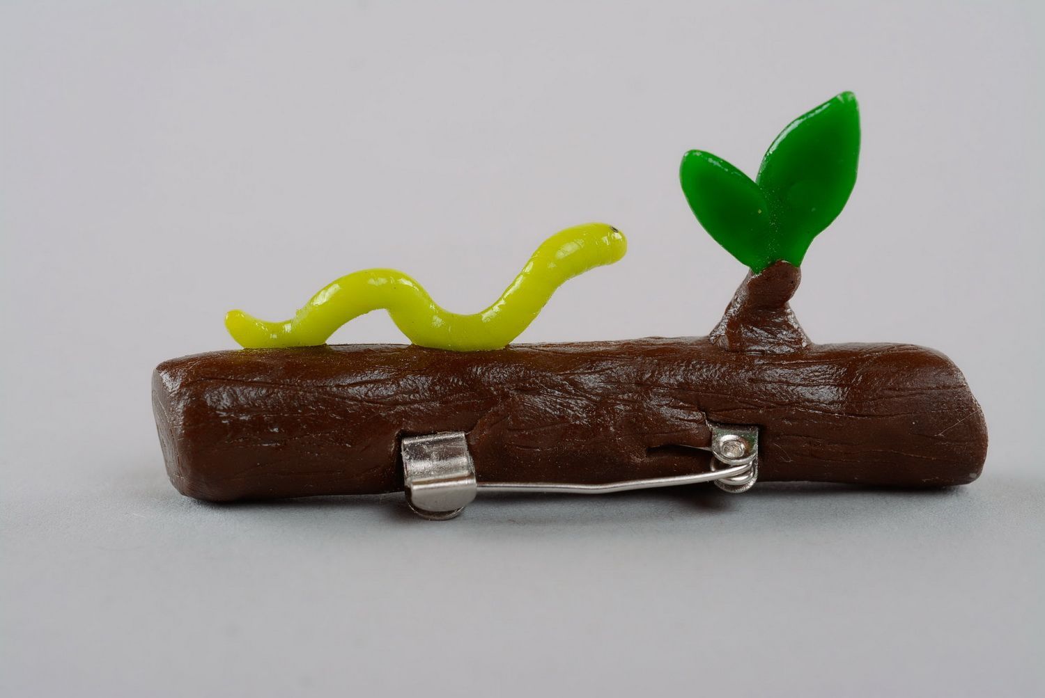 Brooch made of polymer clay photo 3