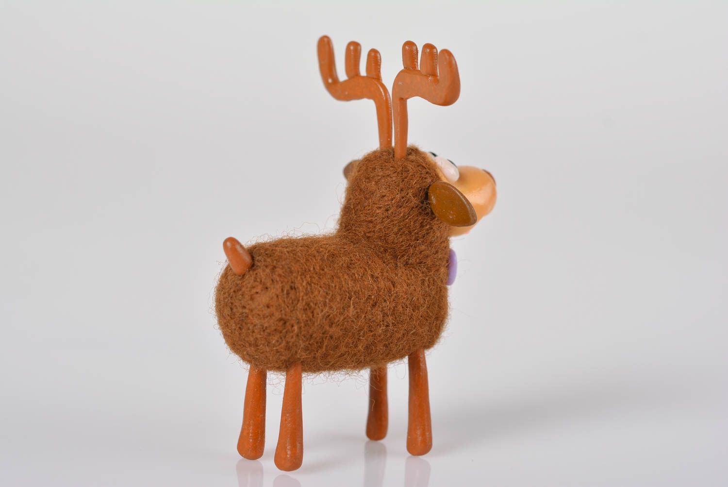 Handmade wool figurine unique deer toy designer for kid home interior decoration photo 3