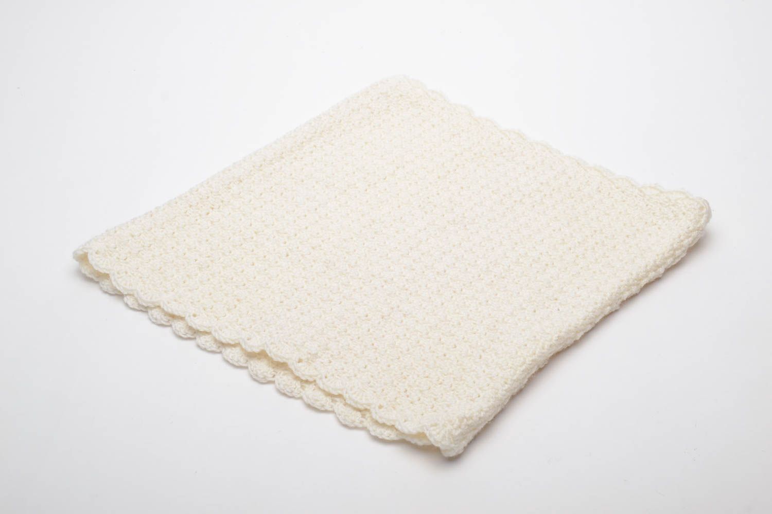 Écharpe tube au crochet chaude blanche faite main photo 2