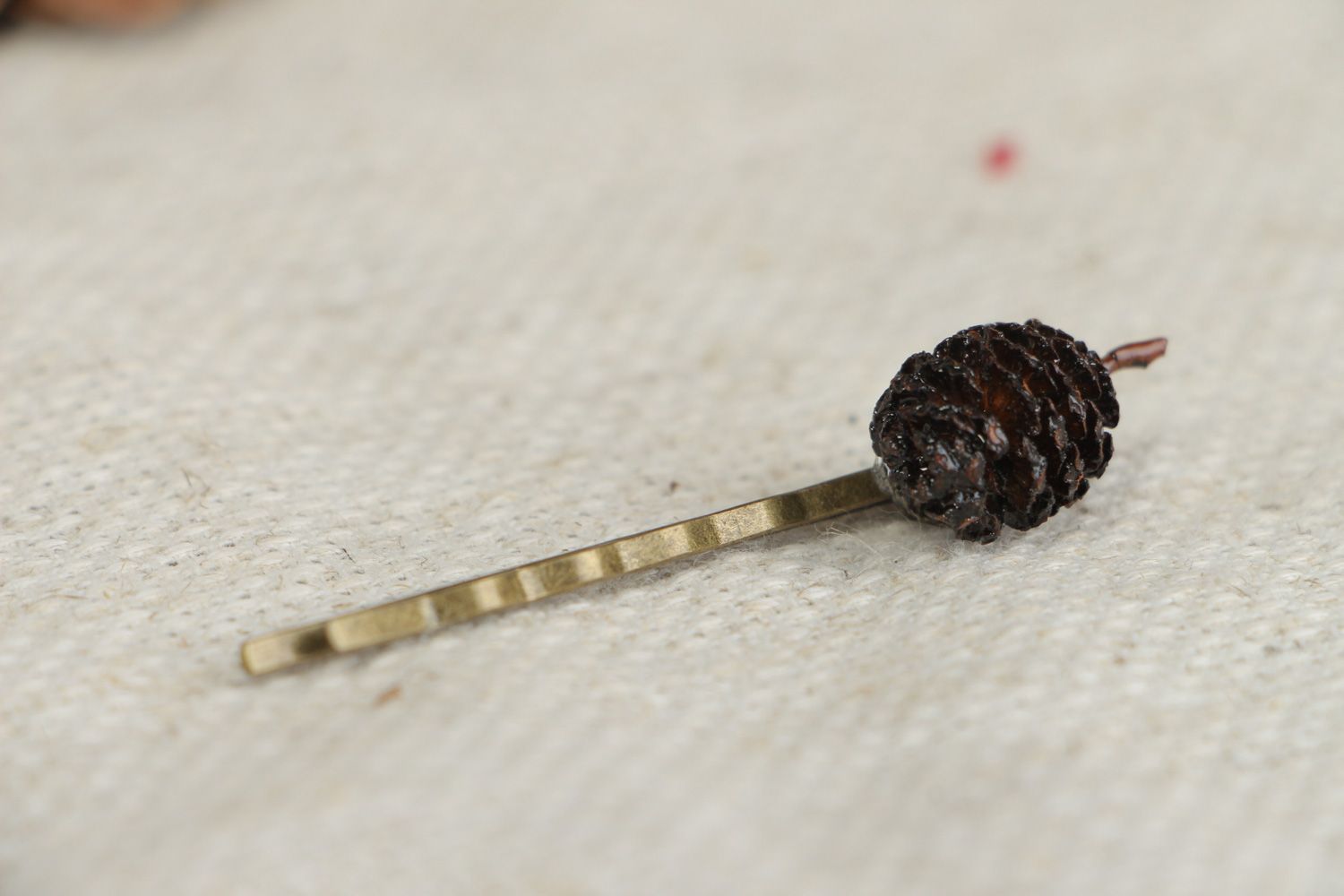 Handmade small metal invisible hairpin with cone coated with epoxy photo 5