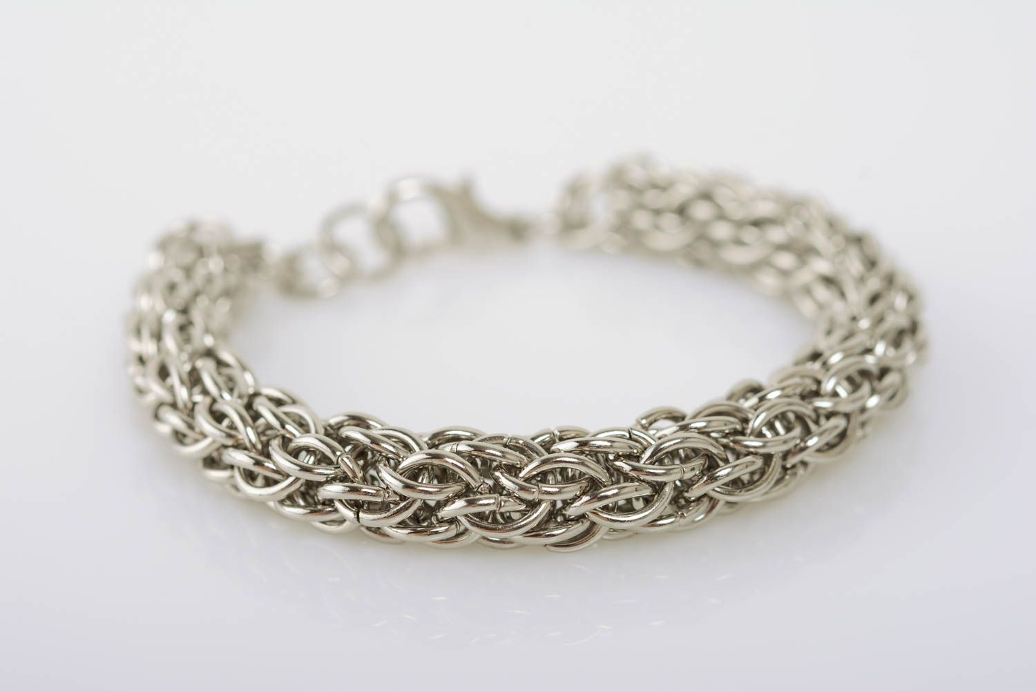 Thin handmade jewelry alloy bracelet chain mail weaving stylish bijouterie photo 1