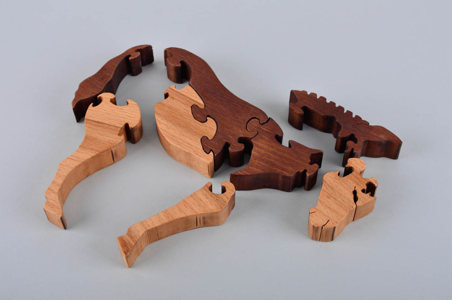 Пазл для детей ручной работы деревянная игрушка детская головоломка Осел фото 5