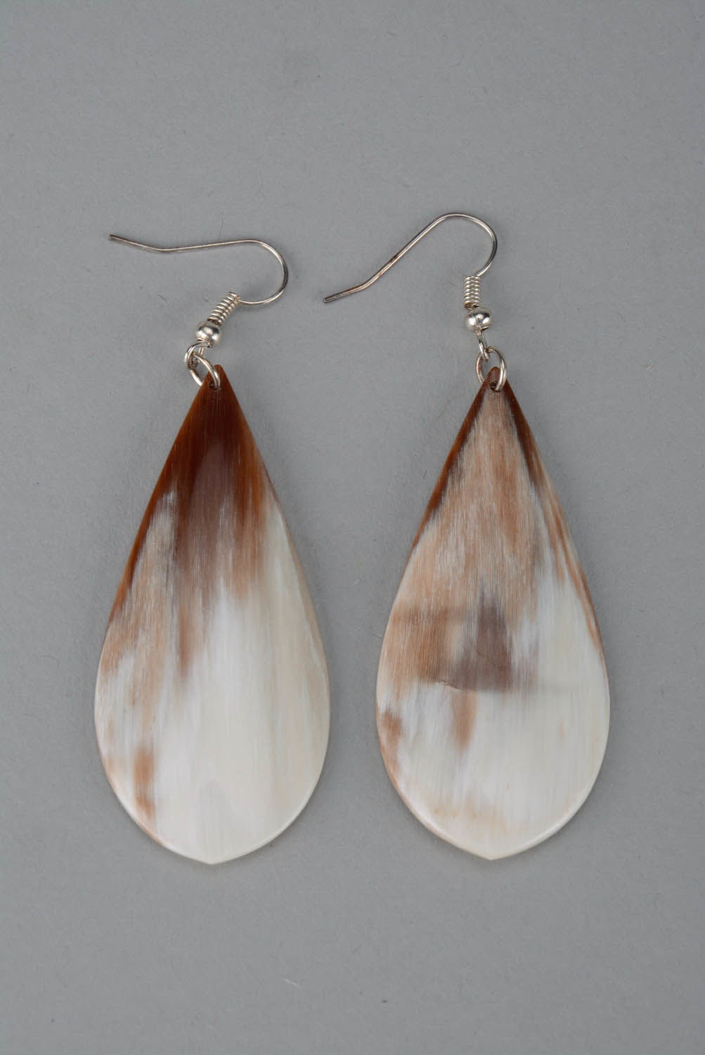Earrings made ​​of cow horns Petals photo 2