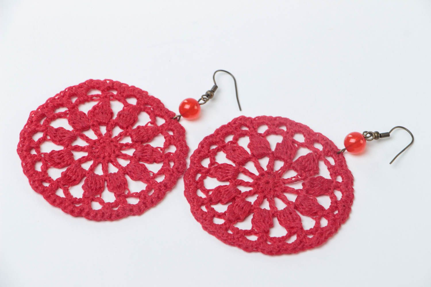 Openwork earrings handmade crocheted earrings fashion bijouterie summer jewelry photo 2