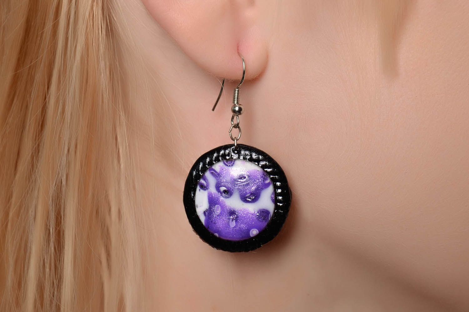 Earrings Made of Polymer Clay and Epoxy Resin photo 3