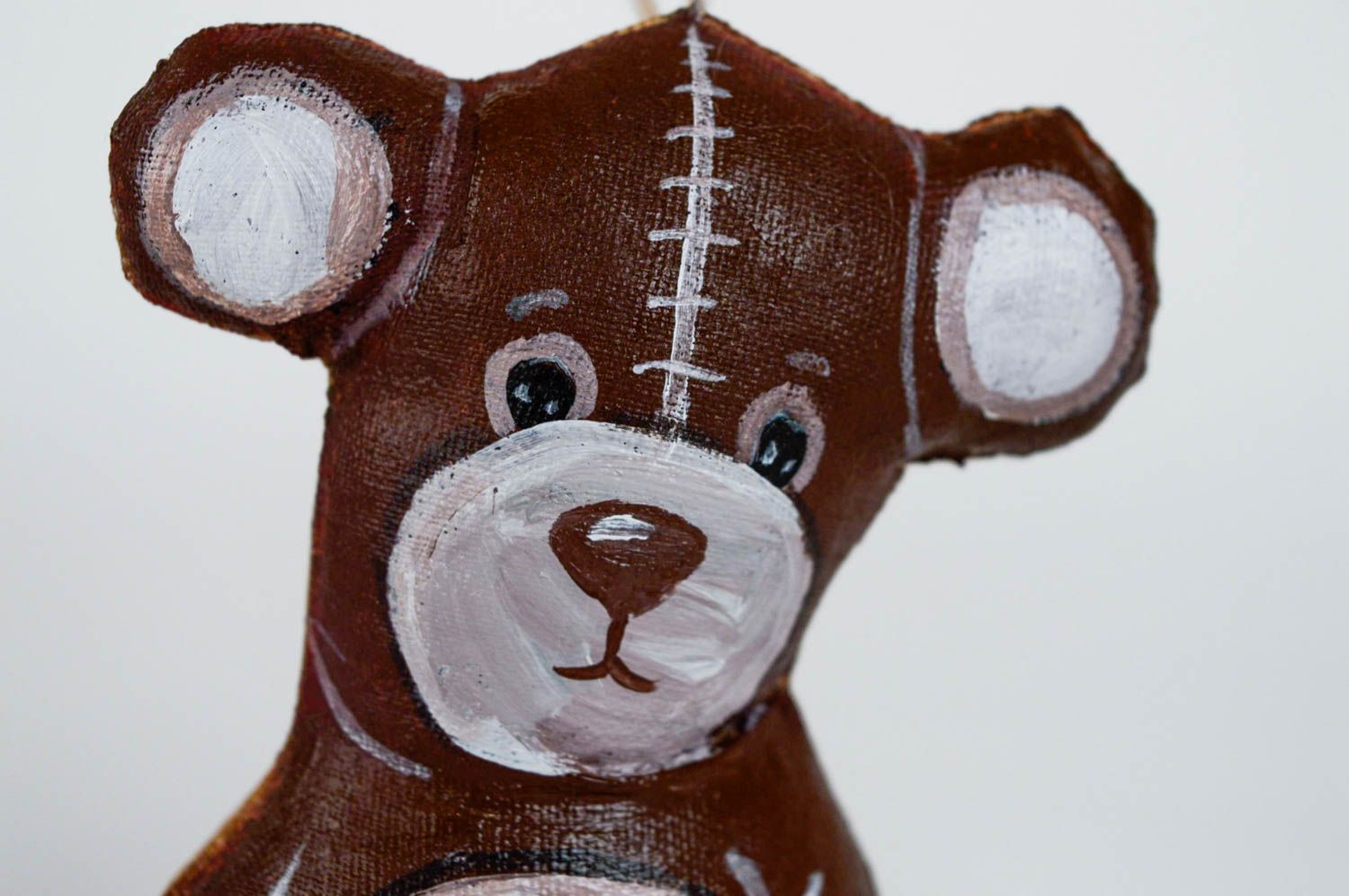 Мягкая игрушка медвежонок из ткани ароматизированный с росписью хенд мейд фото 3