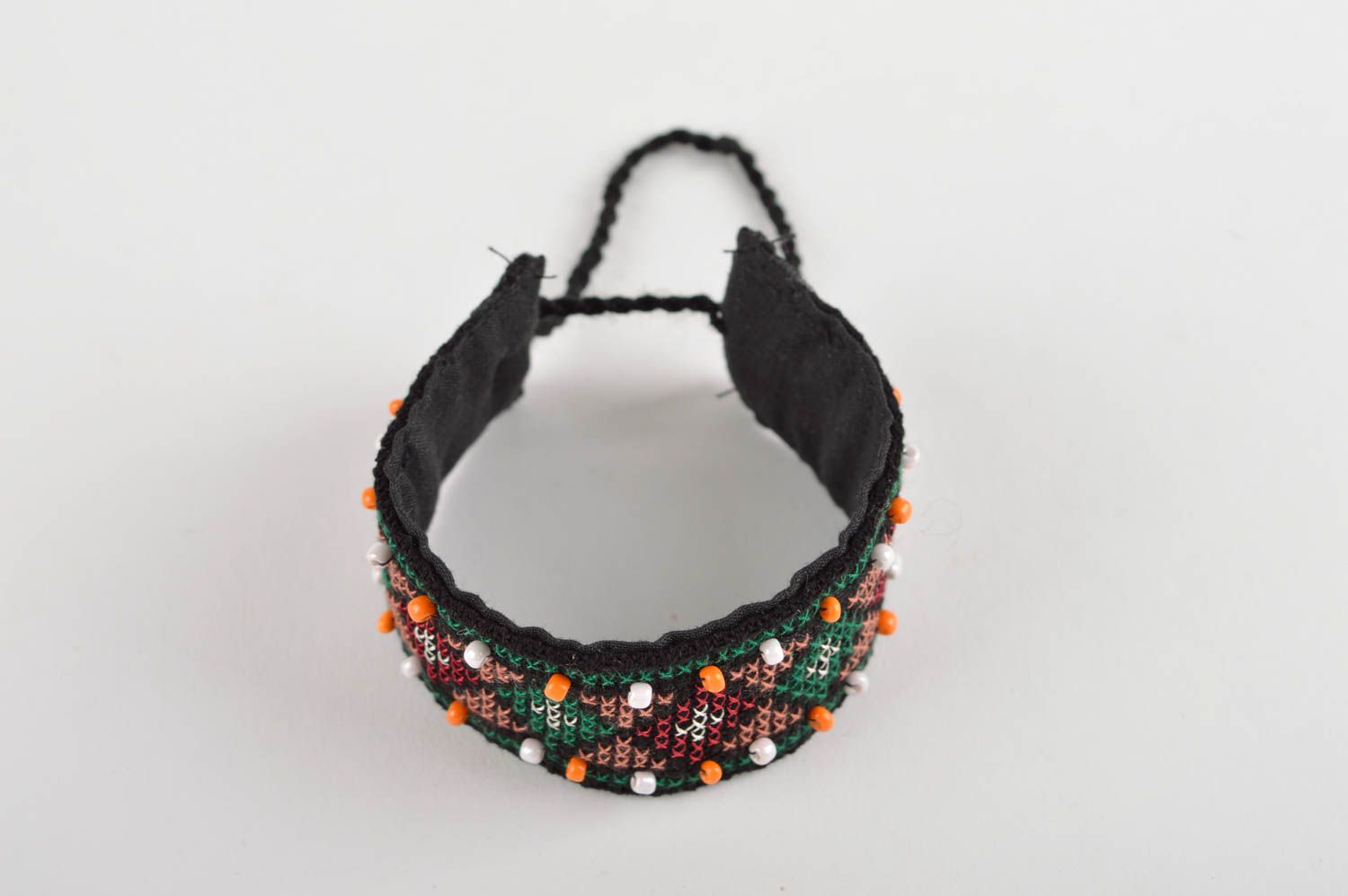 Bracelet textile Bijou fait main Accessoire femme ethnique coton soie mouliné photo 4