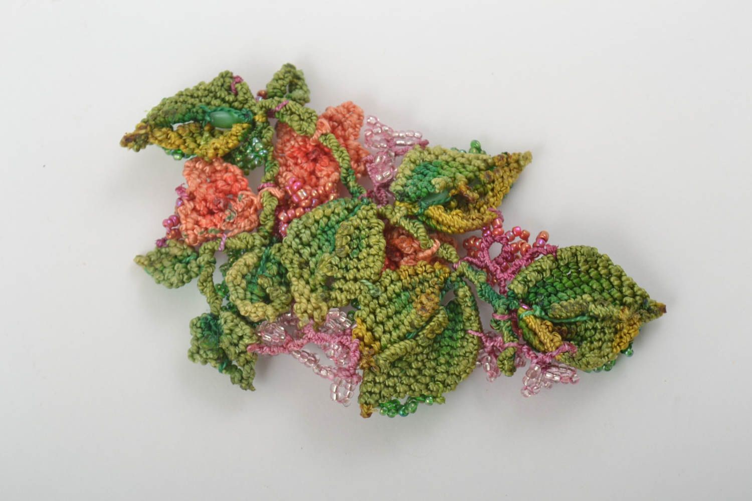 Fleurs textiles faites main Fourniture bijoux tressées macramé Loisirs créatifs photo 5