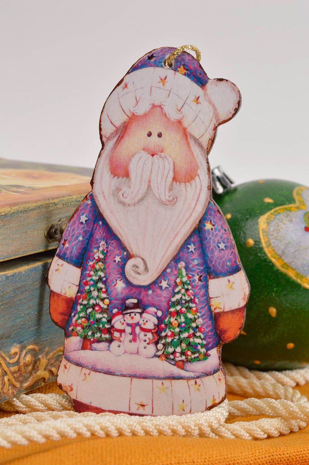 Игрушка на елку хэнд мэйд декор для дома украшение на Рождество декупаж фото 1