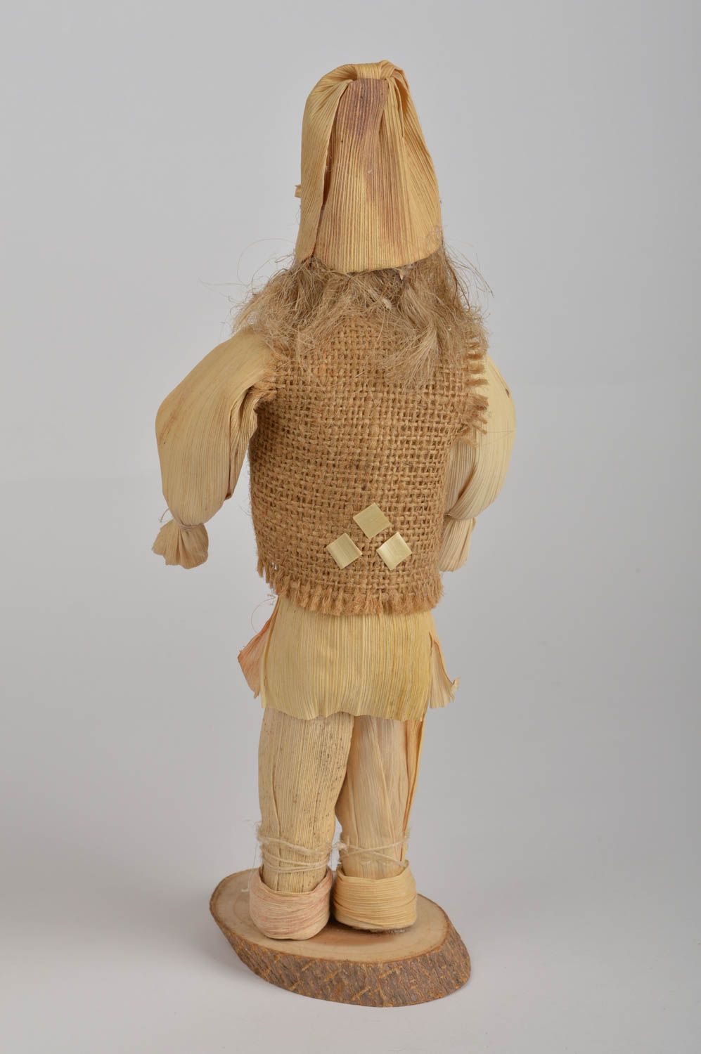 Figurine poupée ethnique faite main en feuilles petite originale jeune homme photo 3