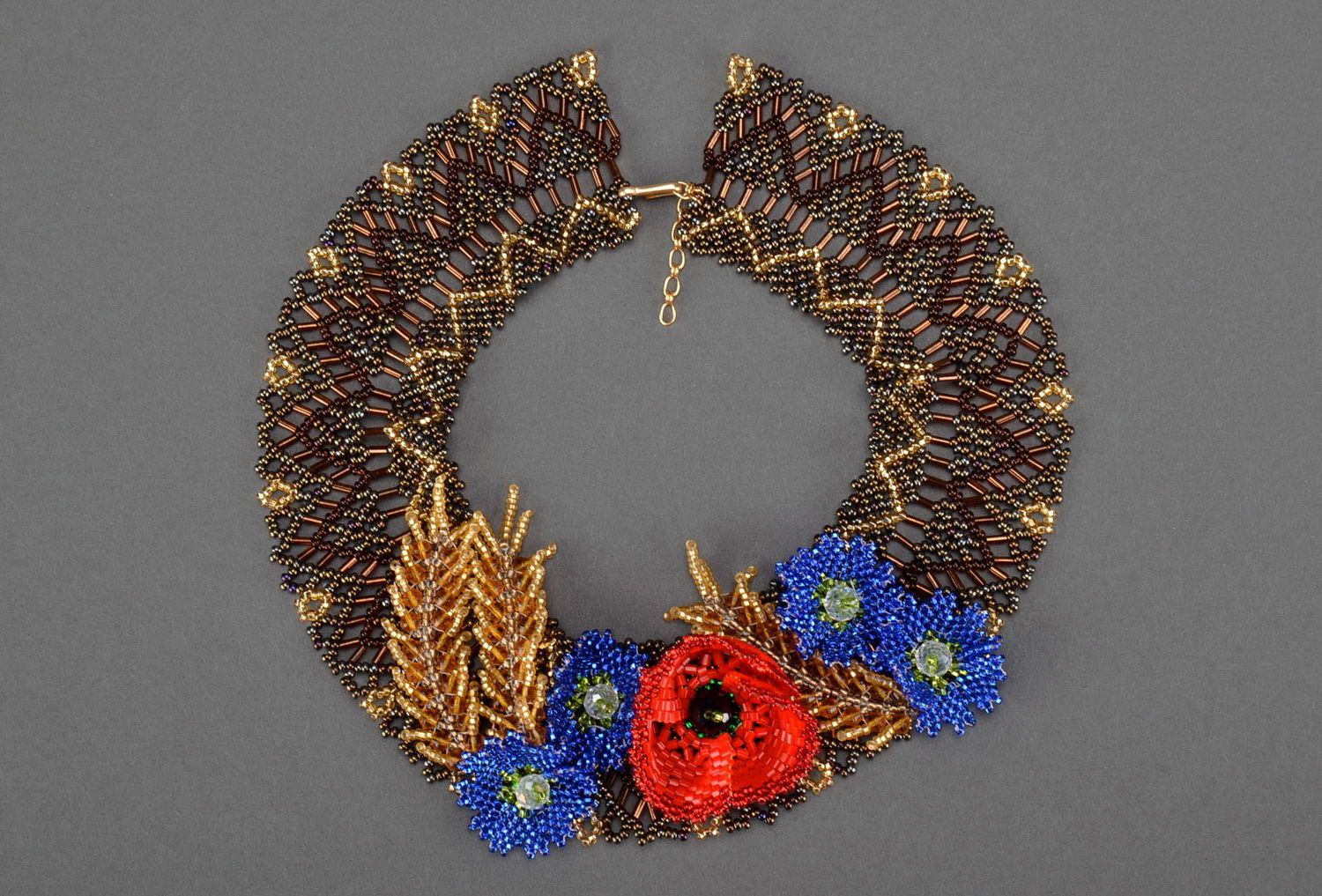 Necklace Field flowers made of Czech beads photo 3