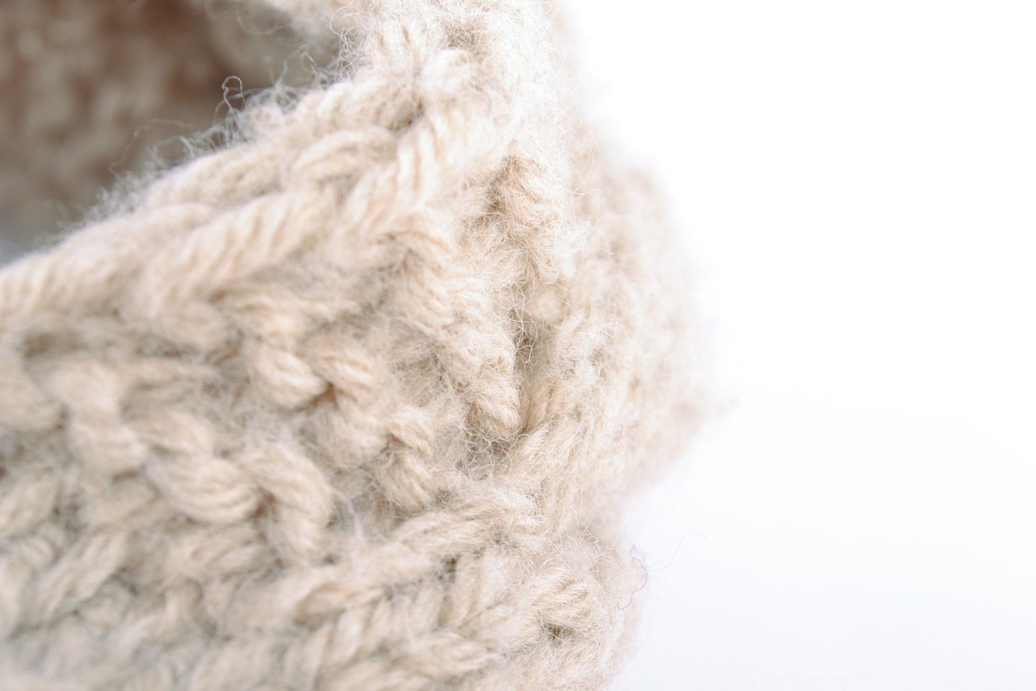 Beautiful volume gray handmade warm crochet hair strap  photo 3