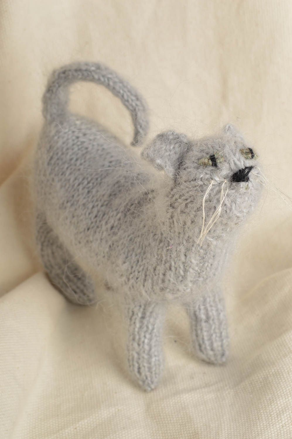 Peluche chat british shorthair Jouet fait main tricoté Cadeau pour enfant photo 2