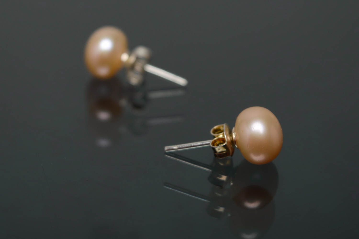 Pearl silver earrings photo 5