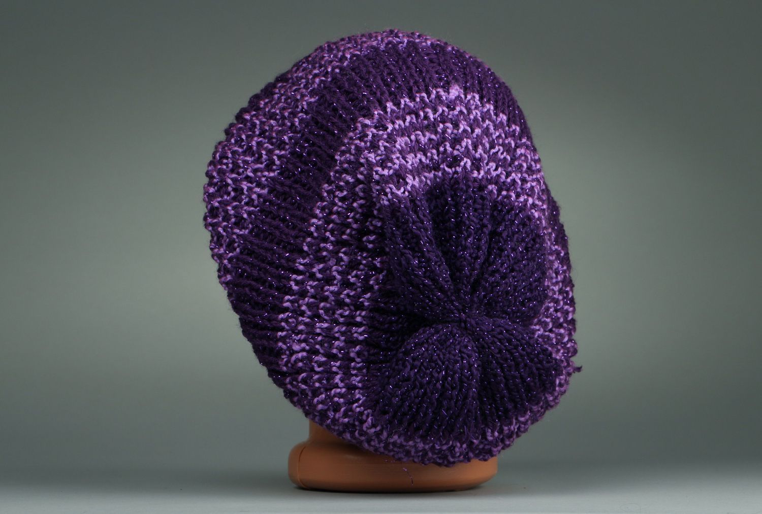American knitted lilac beret photo 4