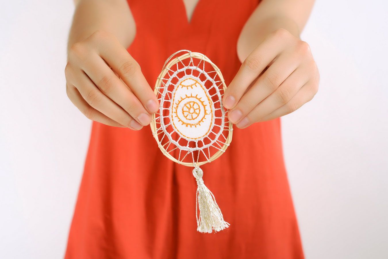 Decorative pendant with embroidery Easter Egg photo 3