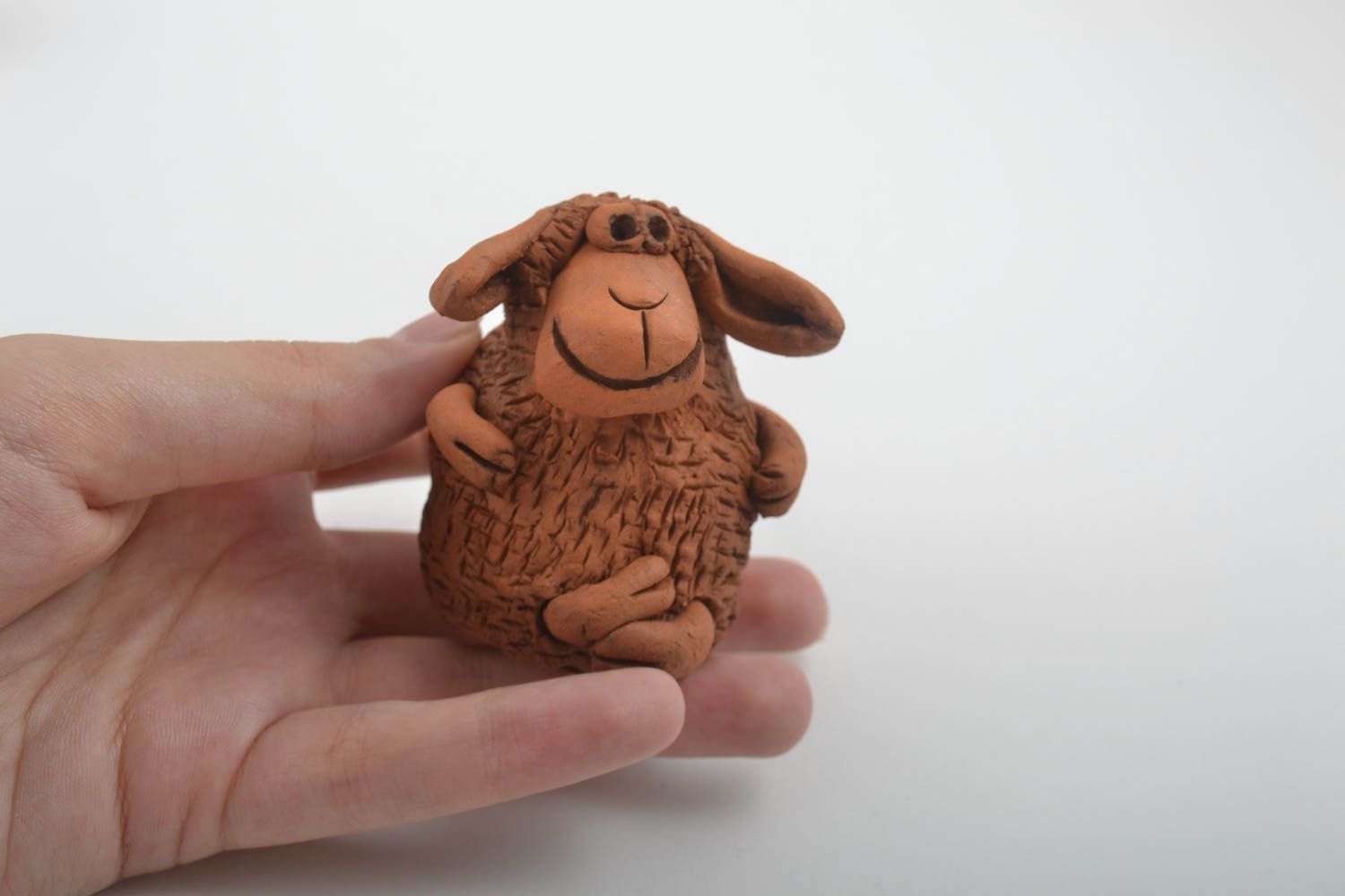 Figura de cerámica hecha a mano animal en miniatura oveja souvenir original foto 5
