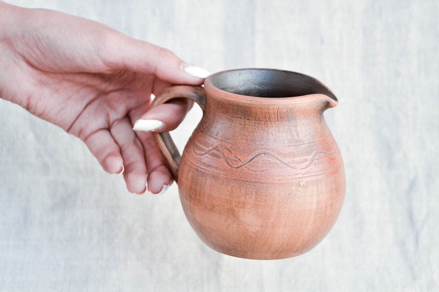 Coffee 10 oz ceramic glazed pitcher with handle 3,5, 0,56 lb photo 2