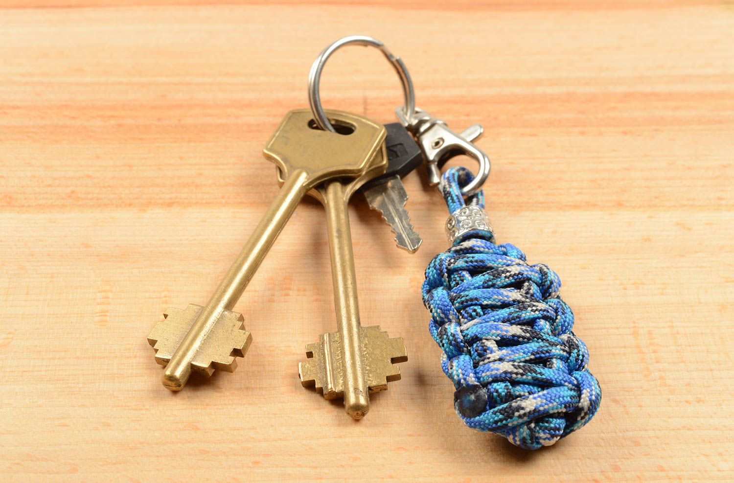 Handmade designer keychain practical souvenir for men big  textile keychain photo 5