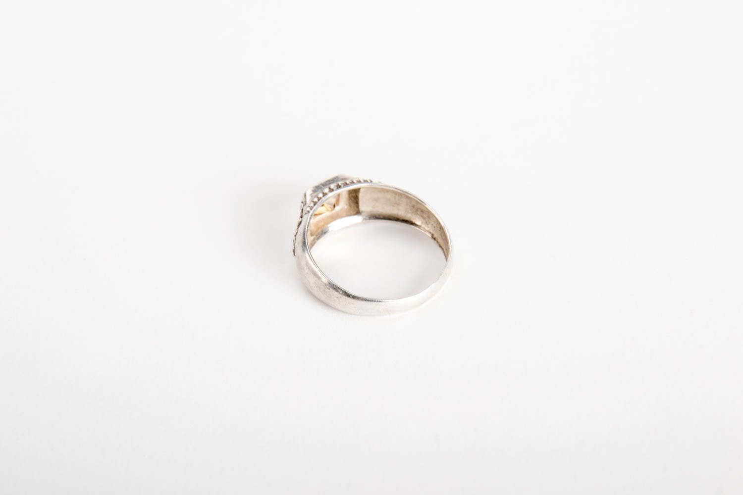 Украшение ручной работы серебряный перстень подарок для мужчины с цитрином фото 3