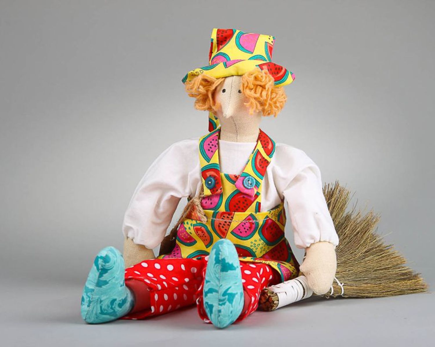 Author's doll Brownie with a broom photo 2