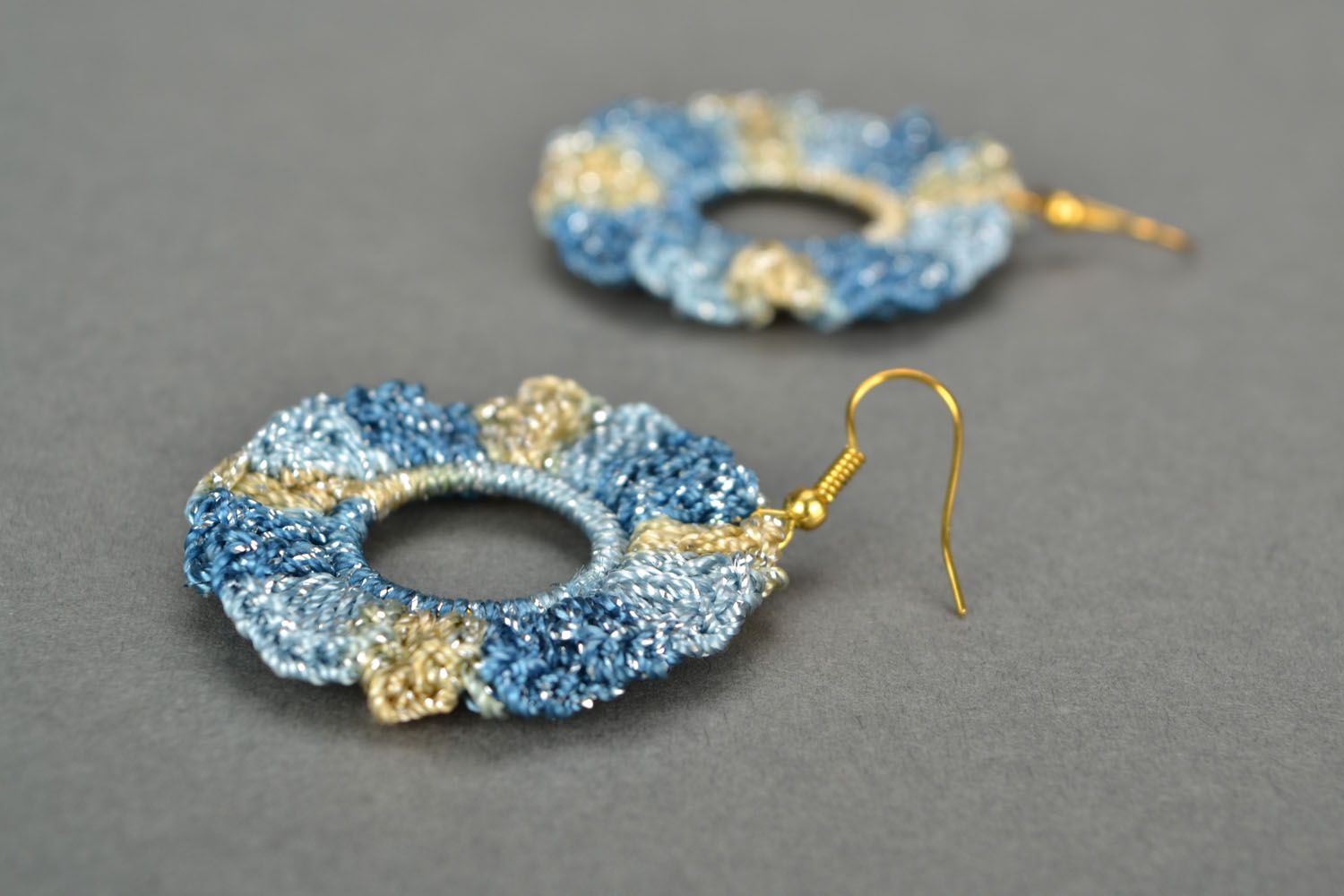 Round earrings The Blue photo 4