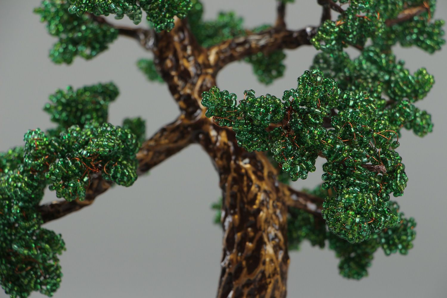 Joli bonsaï en perles de rocaille fait main décoration originale pour la maison photo 2
