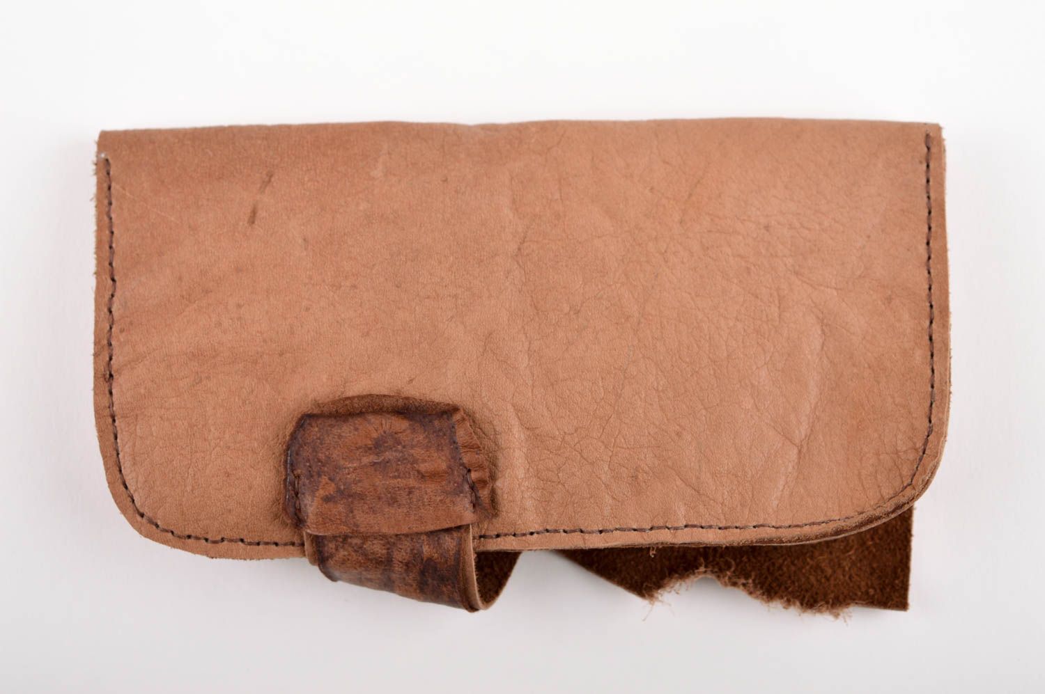 Необычный кошелек ручной работы кожаный аксессуар большой кожаный кошелек фото 3