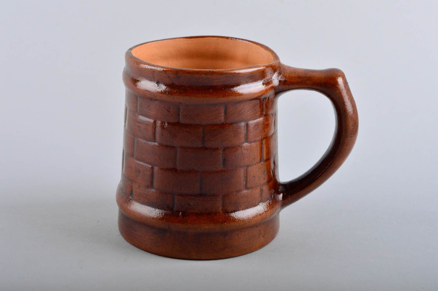 Bierkrug aus Ton handgemachte Keramik großes Bierglas Designer Geschirr 500 ml foto 2