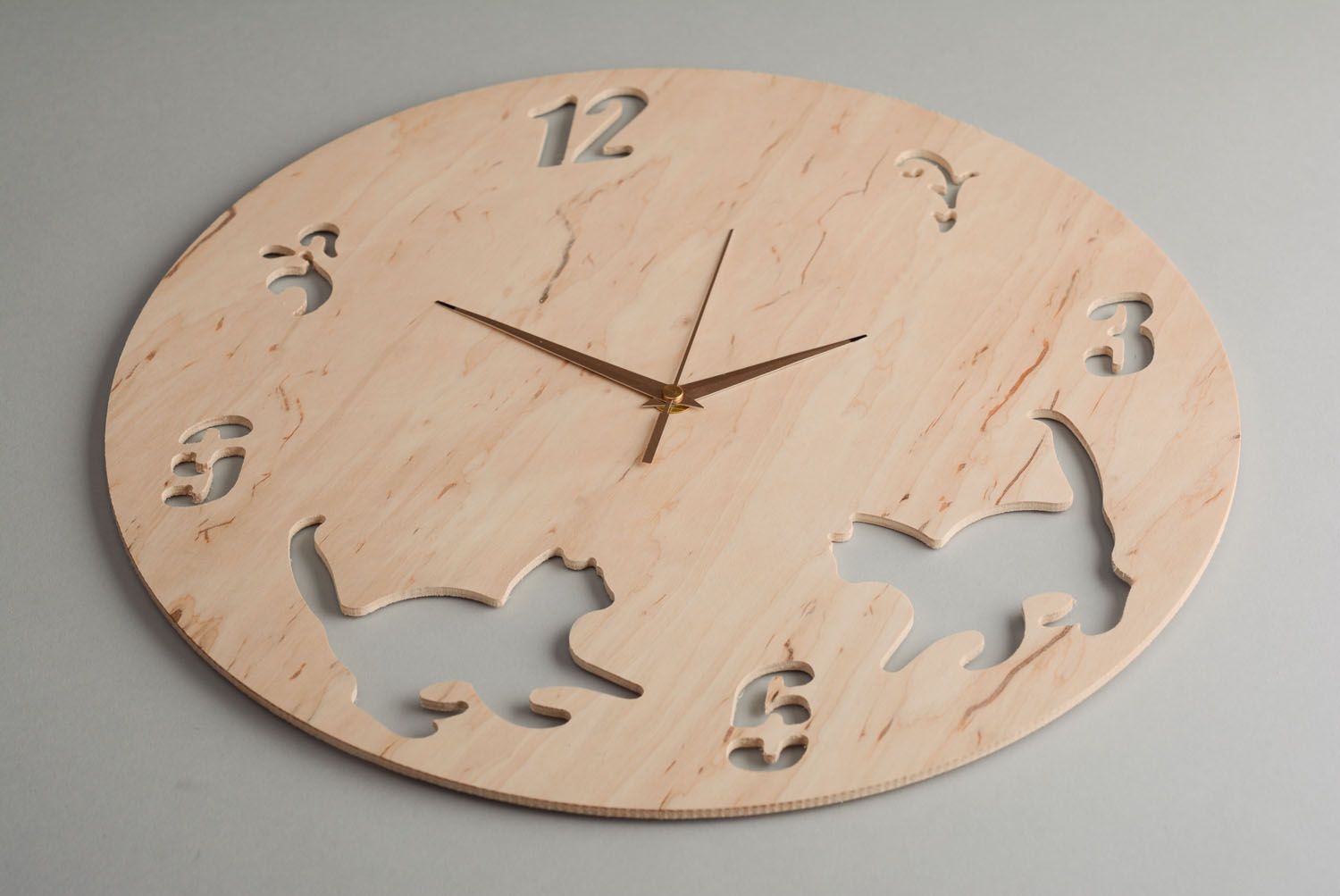 Horloge en bois à décorer Deux chats photo 1