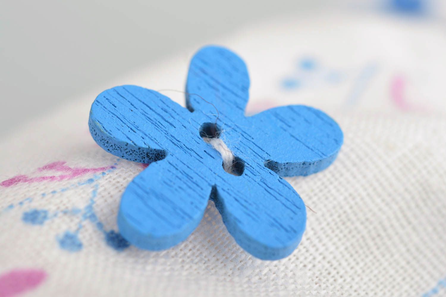 Handmade cotton fabric designer small soft toy angel in blue pajama photo 4