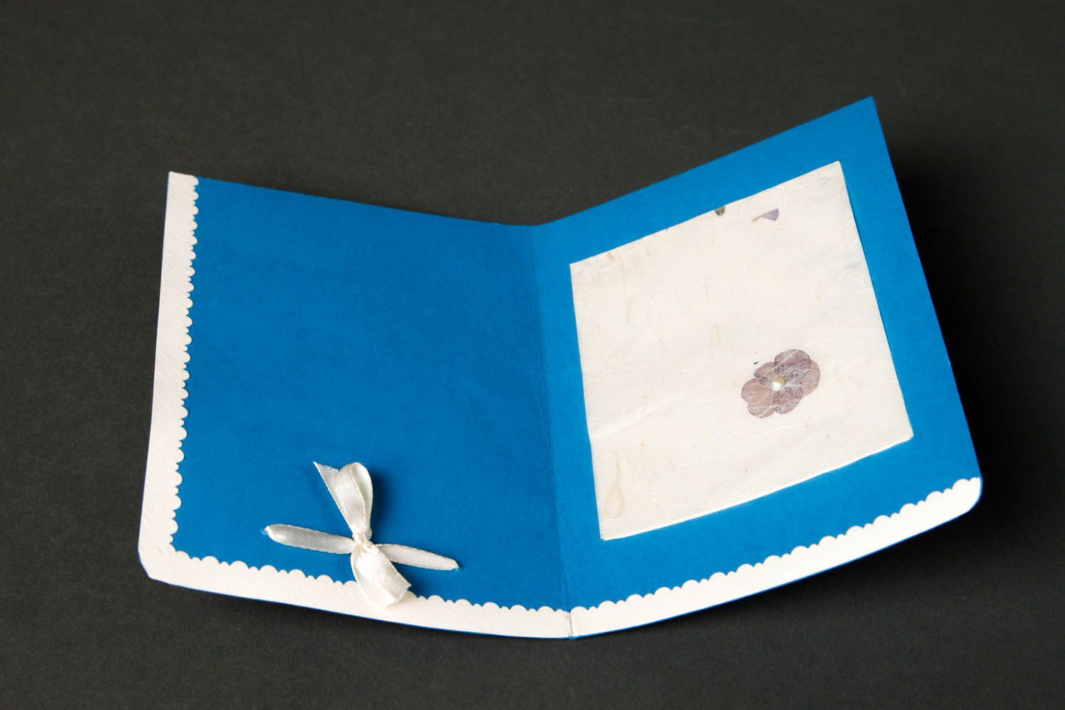 Carte de voeux bleue faite main Carte de souhaits avec cannelle Petit cadeau photo 3