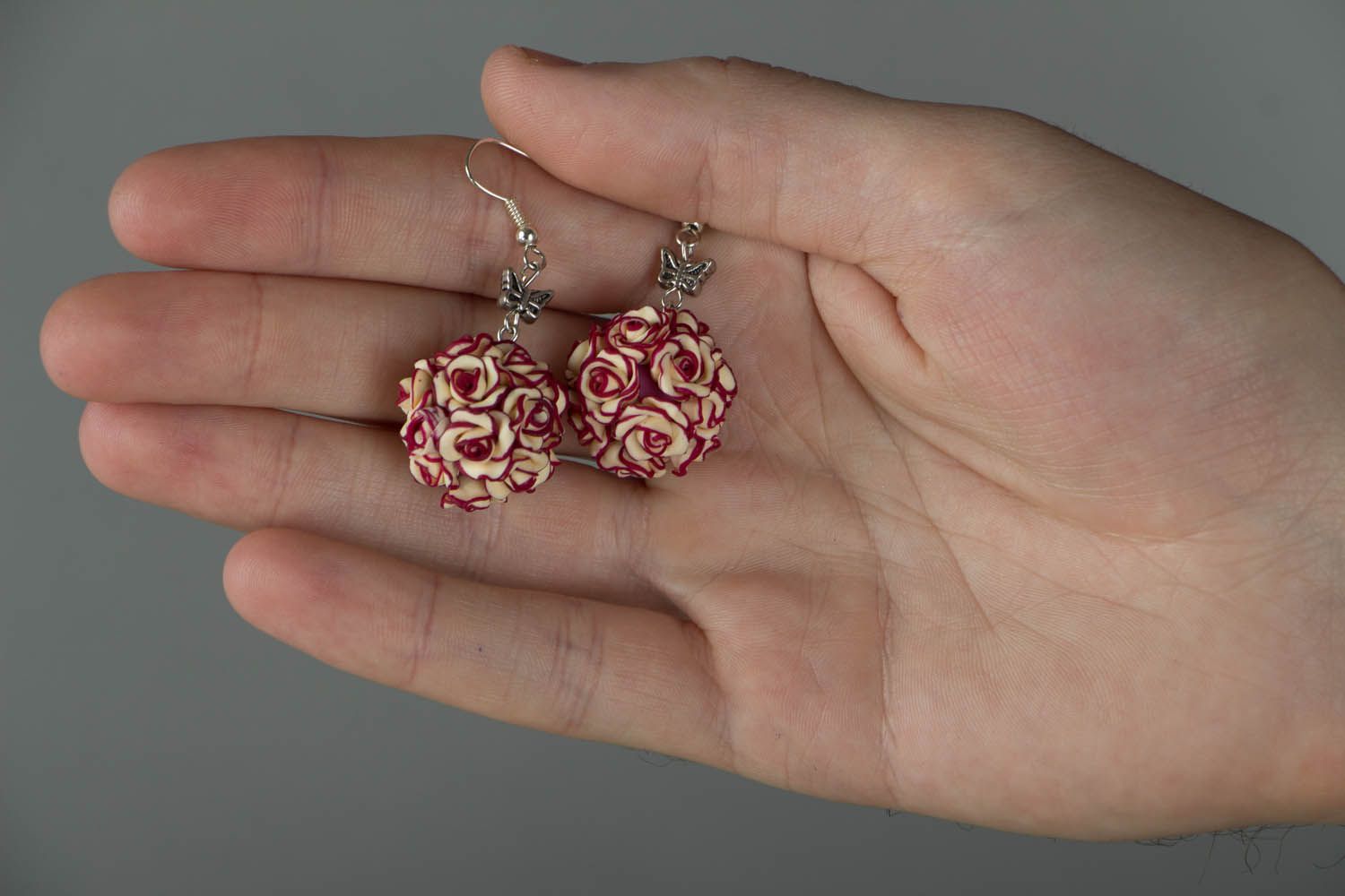 Earrings with rose charms  photo 5