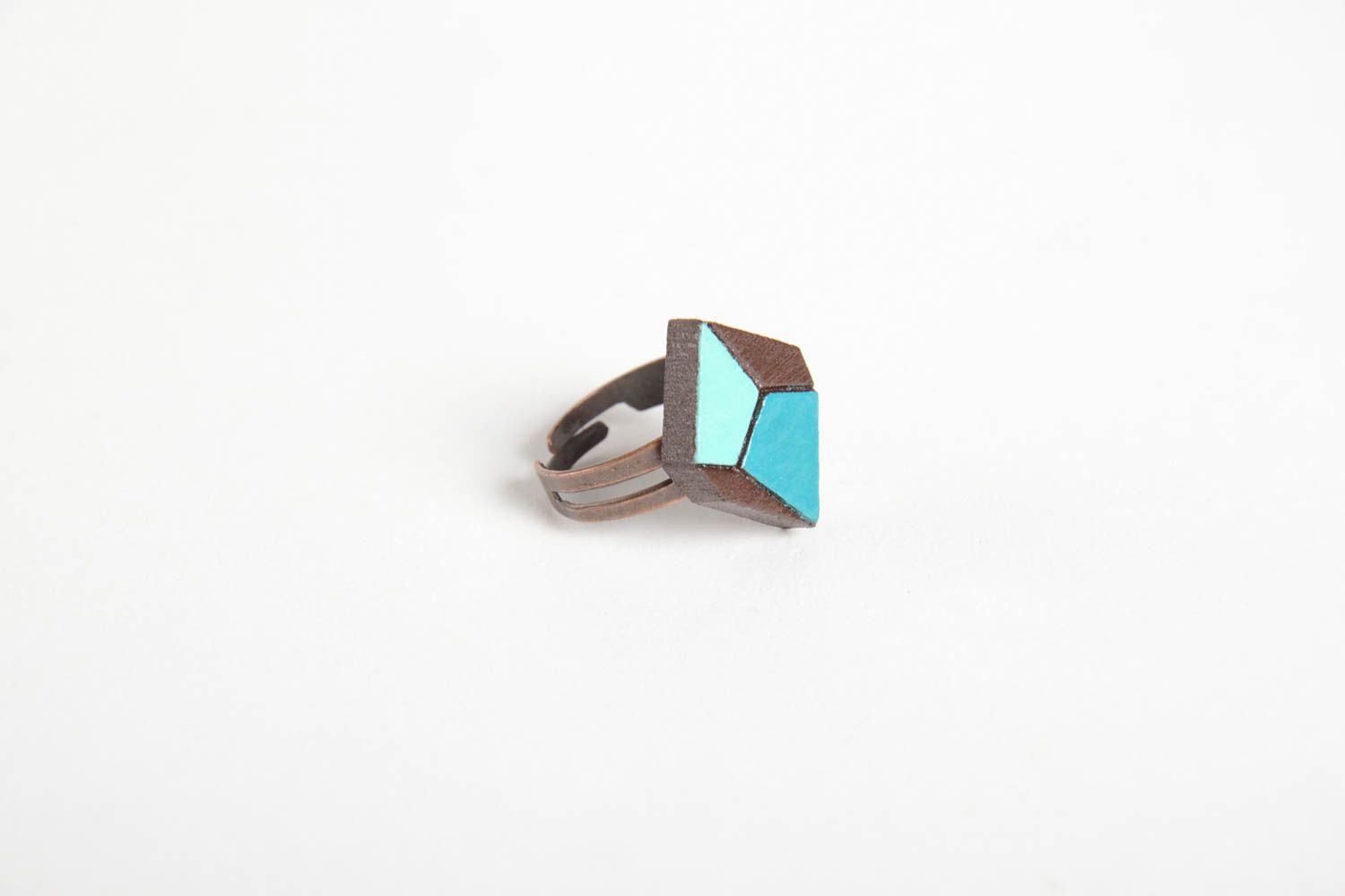 Ring aus Holz handmade Schmuck Accessoire für Frauen Modeschmuck Ring  foto 3
