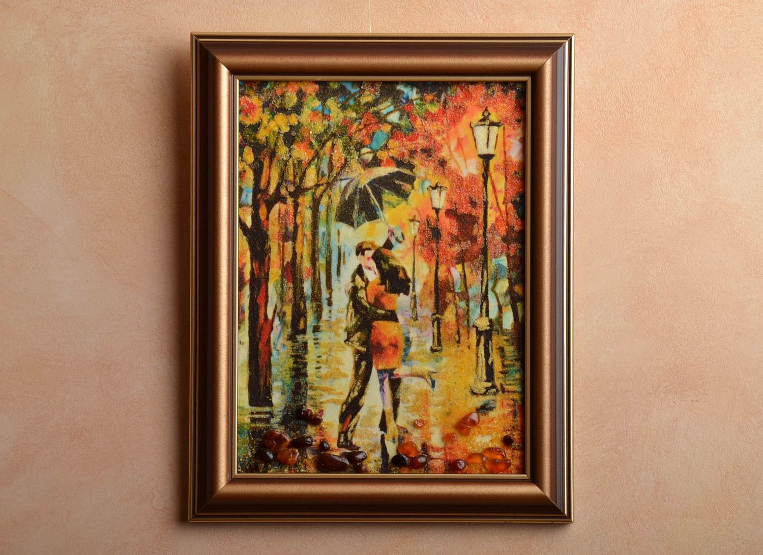 Картина на стену янтарная Осенний поцелуй фото 1