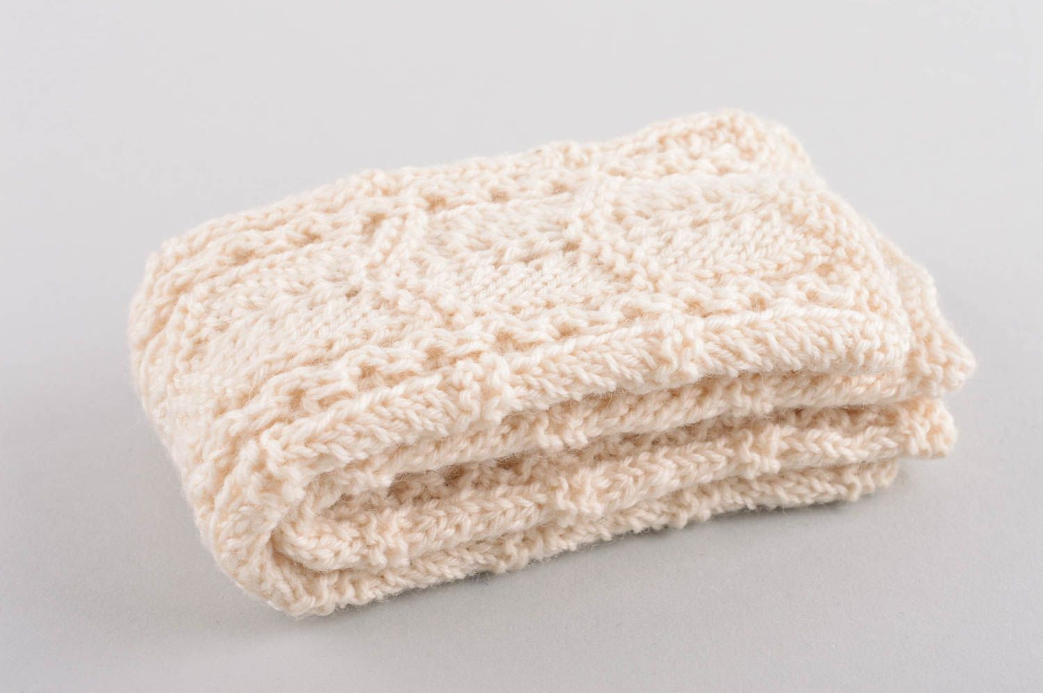 Stylish handmade crochet mittens warm wool mittens design winter outfit photo 5