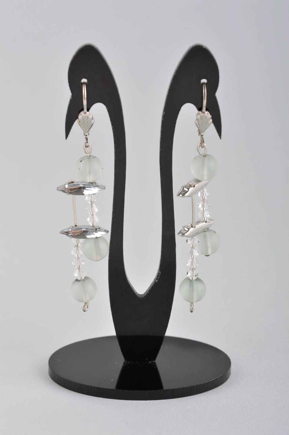 Orecchini di cristalli fatti a mano accessorio originale bello da donna foto 2